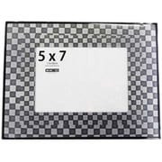 3Dフォトフレーム 2Lサイズ写真対応5×7 チェッカーデザイン ブラック PF-5704