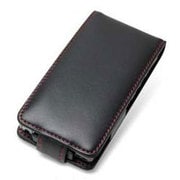 PDAIR レザーケース for ウォークマン NW-F880シリーズ 縦開きタイプ ブラック/レッドステッチ PALCNWF880F/BL/RD