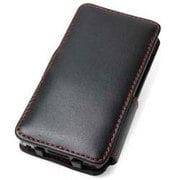 PDAIR レザーケース for ウォークマン NW-F880シリーズ 横開きタイプ ブラック/レッドステッチ PALCNWF880B/BL/RD