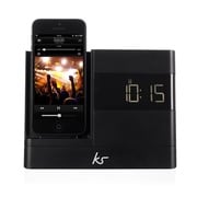 KitSound Lightningコネクター搭載アラームクロックスピーカー XDOCK2 ブラック KSXDOCK2BK
