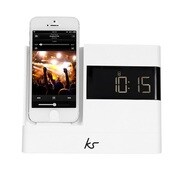 KitSound Lightningコネクター搭載アラームクロックスピーカー XDOCK2 ホワイト KSXDOCK2WH