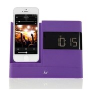 KitSound Lightningコネクター搭載アラームクロックスピーカー XDOCK2 パープル KSXDOCK2PU