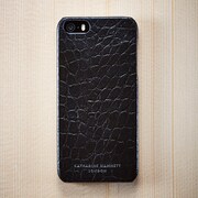 TR-KHLCIP14-CRBK [KATHARINE HAMNETT LONDON × Simplism iPhone 5s エコレザーカバー クロコダイルブラック]