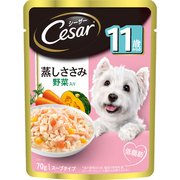 CEP4 シーザー蒸しささみ 11歳からの蒸しささみ野菜入り スープタイプ 70g [ドッグフード ウェット]