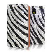 GALAXY Note3用アクセサリー Perisian Safari  LeatherDiaryゼブラ