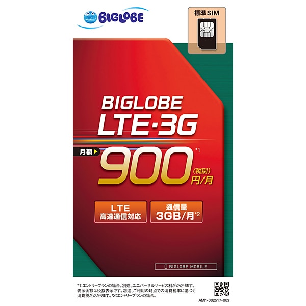 BIGLOBEモバイル SIMパッケージ　(データ通信) [標準SIMカード]