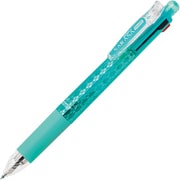 多機能ペン サラサマルチ ボール径:0.4mm ノック式 インク色:4色(黒・青・赤・緑) シャープペン芯径:0.5mm 本体色:ブルーグリーン 可動式バインダークリップ搭載 グラスカット加工 J4SAS11-BG