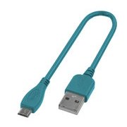 microUSB充電ケーブル 15cm ブルー GH-UCSMB15-BL