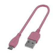 microUSB充電ケーブル 15cm ピンク GH-UCSMB15-PK
