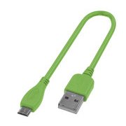 microUSB充電ケーブル 15cm グリーン GH-UCSMB15-GR