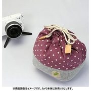 カメラ巾着袋M ポルカドット/アズキ カメラ用インナーケース CKBM-PDAZ