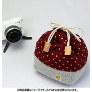 カメラ巾着袋M ポルカドット/ワイン カメラ用インナーケース CKBM-PDWN