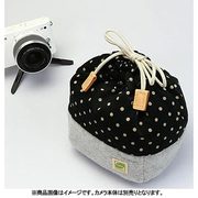 カメラ巾着袋M ポルカドット/ブラック カメラ用インナーケース CKBM-PDBK