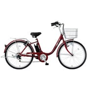 電動アシスト自転車 26型 外装6段変速 ワインレッド CES26WR