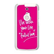 SoftBank 301F ARROWS A (アローズ) オリジナル デザイン スマホケース We wish your life Full of Love / Lover Pink 301F-YCM2P0428-78