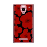 SoftBank 302SH AQUOS PHONE (アクオスフォン) 302SH-YCM2P0625-78 ルーズフラワーコレクションシルエットカラーズ♯20スモークレッド