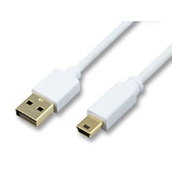 USBケーブル2.0 A-miniB 1m ホワイト HUC-2-ANB-1M