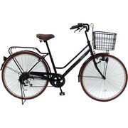 シティサイクル 軽快車 ノーパンクタイヤ 27型 外装6段変速 ダークグリーン FN-CC276W-SP