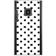 102P-YCM2P0051-78 [SoftBank 102P用 カバー ネコと水玉ホワイト]