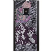 102P-YCM2P0215-78 [SoftBank 102P用 カバー Catウォールペーパーネイビー]
