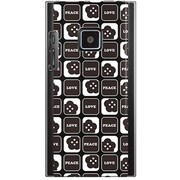 102P-YCM2P0250-78 [SoftBank 102P用 カバー ブラックスターフラワーLOVE＆PEACE]