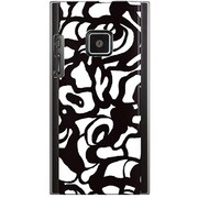102P-YCM2P0376-78 [SoftBank 102P用 カバー モノクロームフラワー]