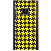 102P-YCM2P0756-78 [SoftBank 102P用 カバー 千鳥格子デザインドットB-BIGYellow]