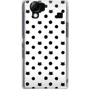102SH-YCM2P0051-78 [SoftBank 102SH AQUOS PHONE用 カバー ネコと水玉ホワイト]