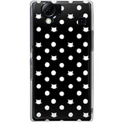 102SH-YCM2P0052-78 [SoftBank 102SH AQUOS PHONE用 カバー ネコと水玉ブラック]