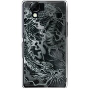 102SH-YCM2P0061-78 [SoftBank 102SH AQUOS PHONE用 カバー 龍の咆哮 黒]