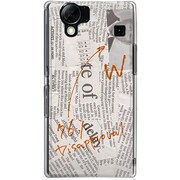 102SH-YCM2P0065-78 [SoftBank 102SH AQUOS PHONE用 カバー Newspaperホワイト]