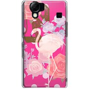 102SH-YCM2P0143-78 [SoftBank 102SH AQUOS PHONE用 カバー ピンクフラミンゴ]