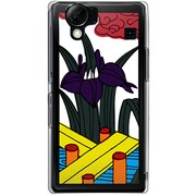 102SH-YCM2P0165-78 [SoftBank 102SH AQUOS PHONE用 カバー 菖蒲に八橋]