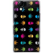 102SH-YCM2P0198-78 [SoftBank 102SH AQUOS PHONE用 カバー カラフルモノグラムスカル]