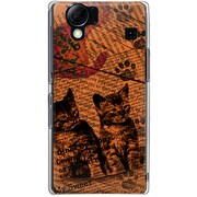 102SH-YCM2P0214-78 [SoftBank 102SH AQUOS PHONE用 カバー Catウォールペーパーオレンジ]