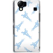 102SH-YCM2P0287-78 [SoftBank 102SH AQUOS PHONE用 カバー エッフェル塔コレクションホワイトブルー]