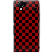 102SH-YCM2P0352-78 [SoftBank 102SH AQUOS PHONE用 カバー レッド＆ブラック市松柄]