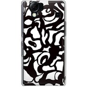 102SH-YCM2P0376-78 [SoftBank 102SH AQUOS PHONE用 カバー モノクロームフラワー]