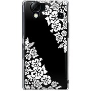 102SH-YCM2P0378-78 [SoftBank 102SH AQUOS PHONE用 カバー モノクロームハイビスカス]