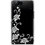 102SH-YCM2P0416-78 [SoftBank 102SH AQUOS PHONE用 カバー ホワイトローズブラックパターン]