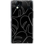 102SH-YCM2P0419-78 [SoftBank 102SH AQUOS PHONE用 カバー モダンモンステラモノクロデザイン]