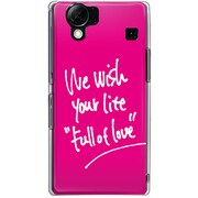 102SH-YCM2P0428-78 [SoftBank 102SH AQUOS PHONE用 カバー WewishyourlifeFullofLove LoverPink]