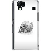 102SH-YCM2P0456-78 [SoftBank 102SH AQUOS PHONE用 カバー スカルヘッドフラワーホワイトプレート]