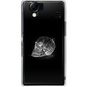 102SH-YCM2P0457-78 [SoftBank 102SH AQUOS PHONE用 カバー スカルヘッドフラワーブラックプレート]