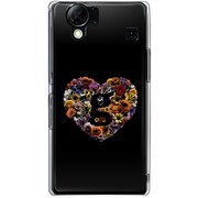 102SH-YCM2P0465-78 [SoftBank 102SH AQUOS PHONE用 カバー LovegramFlowerHeartBlack]