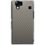 102SH-YCM2P0490-78 [SoftBank 102SH AQUOS PHONE用 カバー ブラックカーボンパターンSilver]