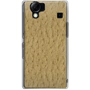 102SH-YCM2P0519-78 [SoftBank 102SH AQUOS PHONE用 カバー オーストリッチパターンイエローブラウン]