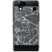 102SH-YCM2P0593-78 [SoftBank 102SH AQUOS PHONE用 カバー フェイククラッシュガラスブラックしょぼーん]