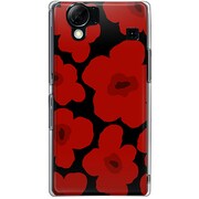 102SH-YCM2P0625-78 [SoftBank 102SH AQUOS PHONE用 カバー ルーズフラワーコレクションシルエットカラーズ♯20スモークレッド]