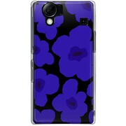 102SH-YCM2P0630-78 [SoftBank 102SH AQUOS PHONE用 カバー ルーズフラワーコレクションシルエットカラーズ♯70モンツァブルー]